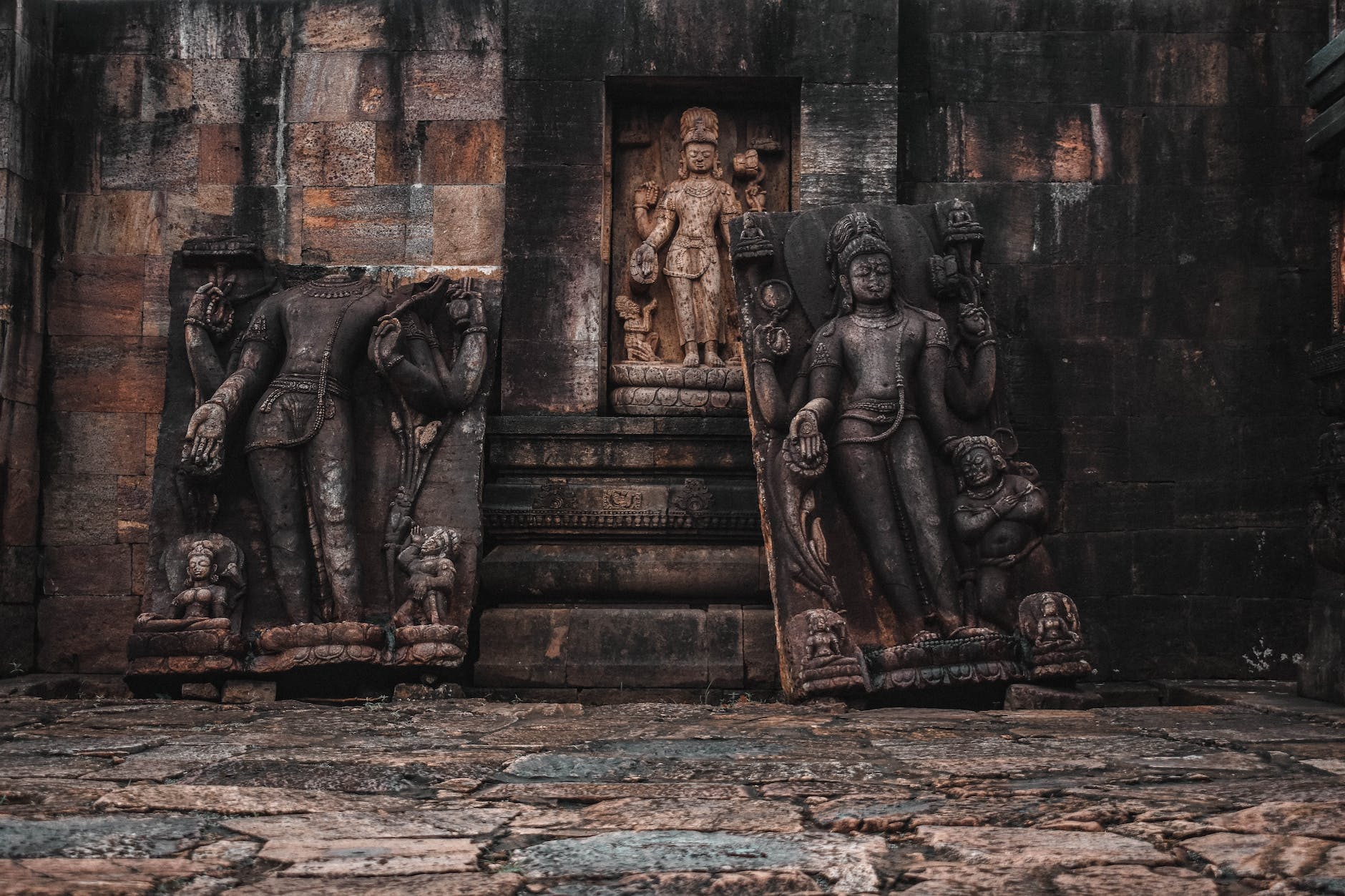 sculptures in ancient temple